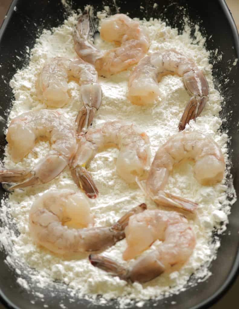 coat them with a flour mixture to make the bang bang shrimp.